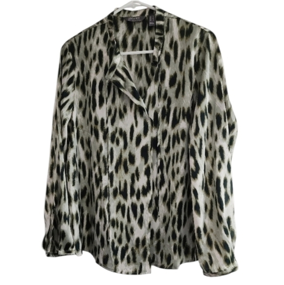 Lisa Rinna Collection Tops - Lisa Rinna Collection Blouse Green and White Size XS